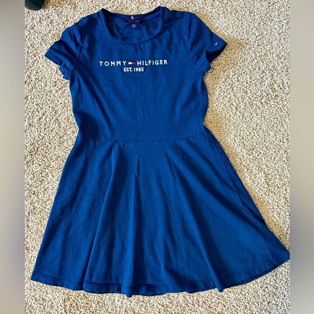 Fit and flare navy dress